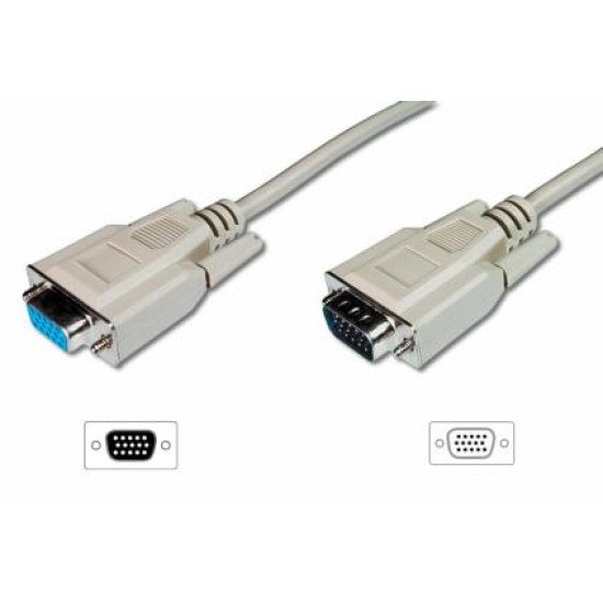 ASSMANN Electronic 2x HD15, 3m câble VGA VGA (D-Sub) Beige