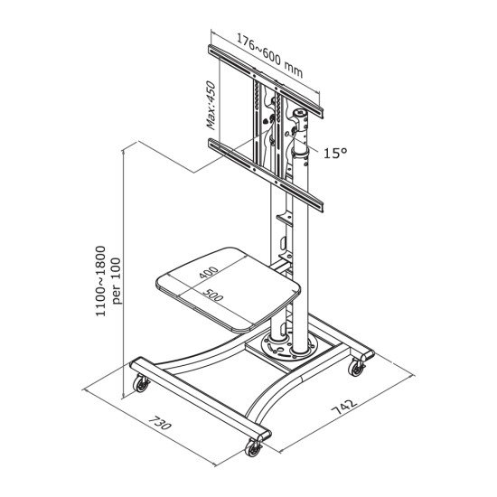 Newstar PLASMA-M1800E support tv