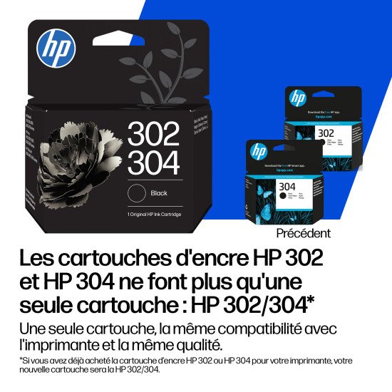 HP 302XL/304XL Cartouche d'encre noire authentique