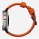 Nomad Rugged Bande Orange, Noir Acier inoxydable, Caoutchouc