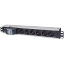 Intellinet Unité de distribution d'alimentation (PDU) 19" 1,5U à 6 prises EU, avec double interrupteur, sans protection contre les surtensions, prises EU CEE 7/3, câble d'alimentation 1,8 m, sortie, montage en rack, garantie trois ans