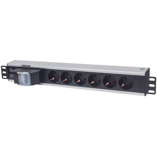 Intellinet Unité de distribution d'alimentation (PDU) 19" 1,5U à 6 prises EU, avec double interrupteur, sans protection contre les surtensions, prises EU CEE 7/3, câble d'alimentation 1,8 m, sortie, montage en rack, garantie trois ans