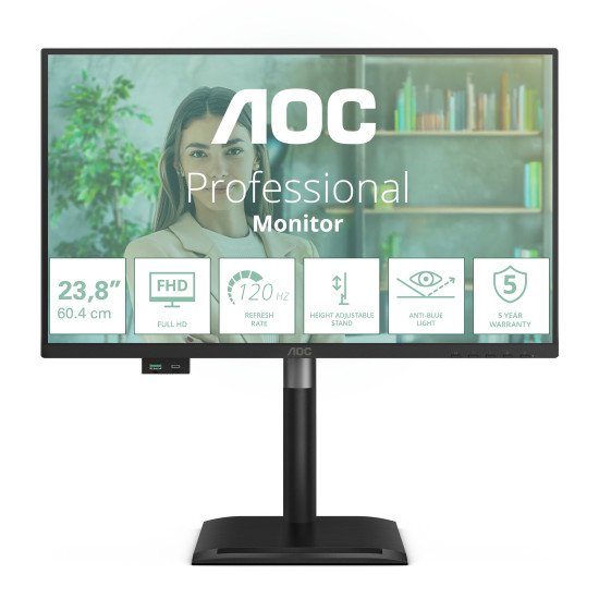 AOC 24P4U écran PC 60,5 cm (23.8") 1920 x 1080 pixels Full HD Noir