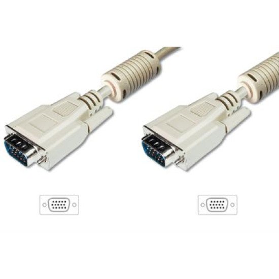 ASSMANN Electronic AK-310103-018-E câble VGA 1,8 m VGA (D-Sub) Beige, Nickel