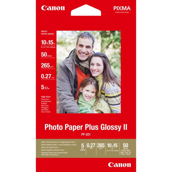 Canon Papier photo brillant extra II 4 × 6 po (10 × 15 cm) PP-201 - 50 feuilles