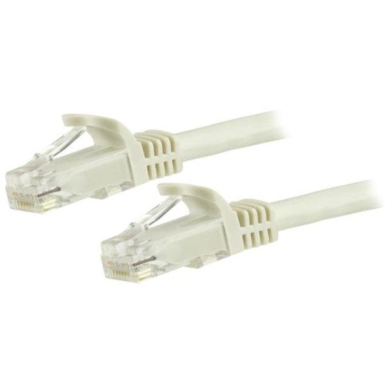 StarTech.com Câble réseau Cat6 Gigabit UTP sans crochet de 15m - Cordon Ethernet RJ45 anti-accroc - M/M - Blanc