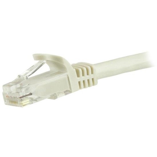 StarTech.com Câble réseau Cat6 Gigabit UTP sans crochet de 15m - Cordon Ethernet RJ45 anti-accroc - M/M - Blanc