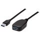 Manhattan Rallonge USB-A active, 5 m, mâle vers femelle, 5 Gbit/s (USB 3.2 Gen 1 / USB 3.0), répéteur intégré, noir, garantie 3 ans, équivalent à USB2AAEXT5M
