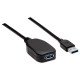Manhattan Rallonge USB-A active, 5 m, mâle vers femelle, 5 Gbit/s (USB 3.2 Gen 1 / USB 3.0), répéteur intégré, noir, garantie 3 ans, équivalent à USB2AAEXT5M