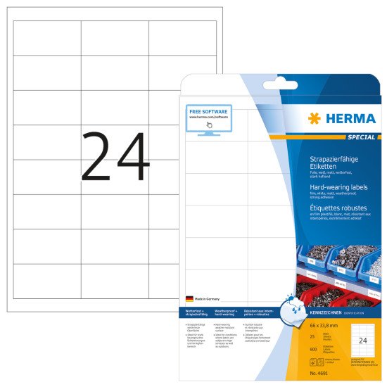 HERMA 4691 étiquette à imprimer Blanc Imprimante d'étiquette adhésive