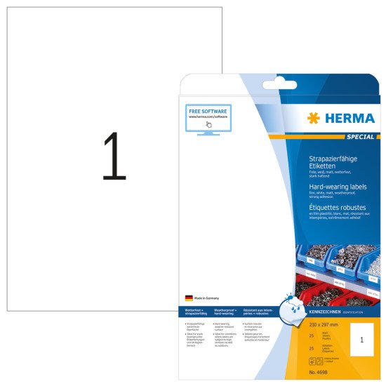 HERMA 4698 étiquette à imprimer Blanc Imprimante d'étiquette adhésive