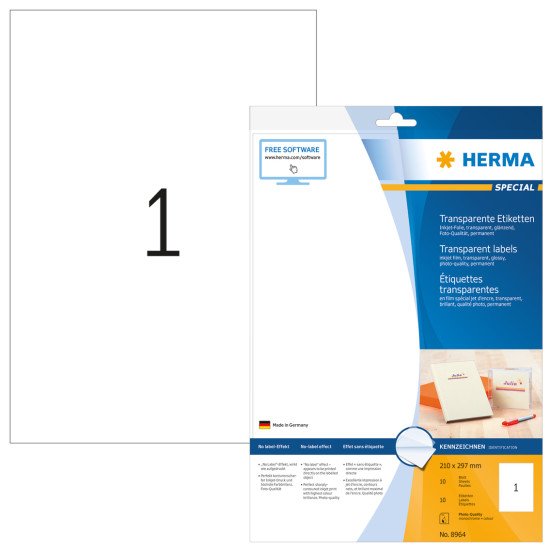 HERMA 8964 étiquette à imprimer Transparent Imprimante d'étiquette adhésive
