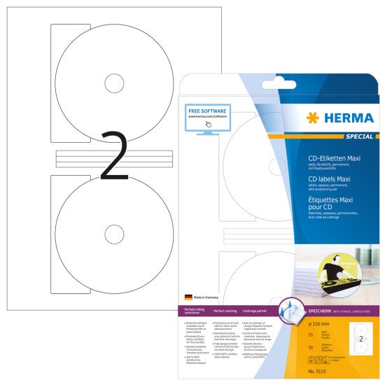 HERMA 5115 étiquette à imprimer Blanc Imprimante d'étiquette adhésive