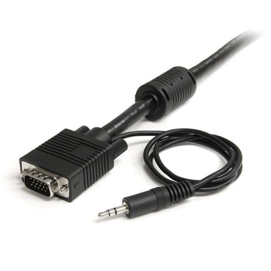 StarTech.com Câble vidéo coaxial pour écran VGA haute résolution 10 m avec audio HD15 M/M