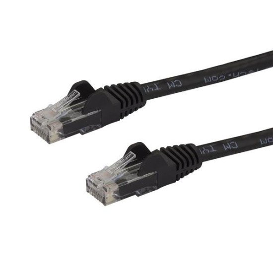 StarTech.com Câble réseau Cat6 Gigabit UTP sans crochet de 3m - Cordon Ethernet RJ45 anti-accroc - M/M - Noir