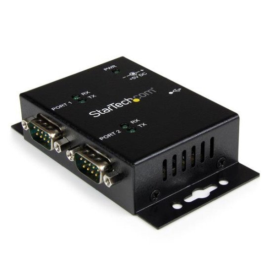 StarTech.com Hub adaptateur industriel USB vers série 2 ports à fixation murale avec clips de rail DIN