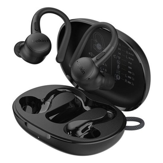 Belkin SoundForm ActiveFit Casque Avec fil &sans fil Crochets auriculaires Appels/Musique USB Type-C Bluetooth Noir