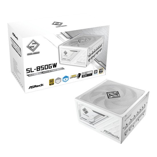 Asrock SL-850GW Steel Legend unité d'alimentation d'énergie 850 W 20+4 pin ATX ATX Blanc
