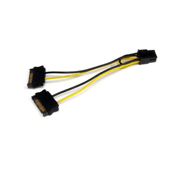 StarTech.com SATPCIEXADAP Câble adaptateur d'alimentation SATA vers carte vidéo PCI Express 6 broches de 15 cm