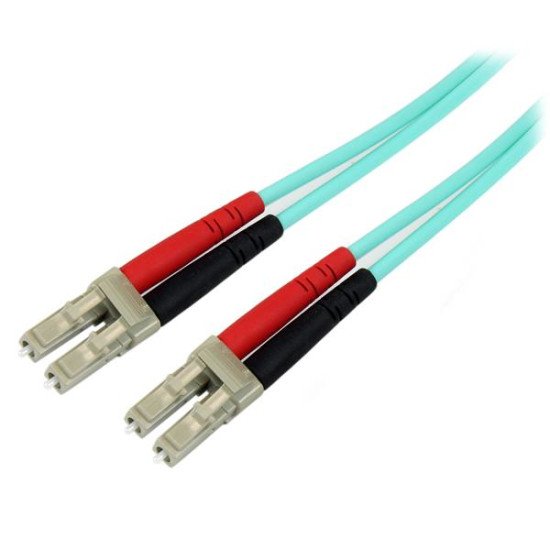 StarTech.com Câble patch à fibre optique LSZH duplex 50/125 multimode turquoise 10 Gb 2 m LC - LC