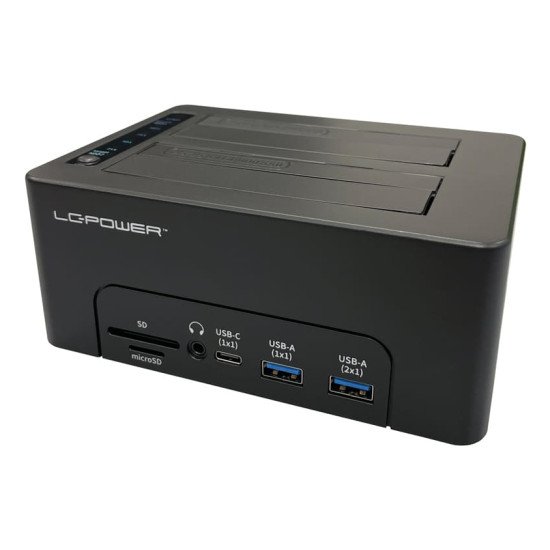 LC-Power LC-DOCK-C-MULTI-HUB Station d'accueil de disques de stockage USB 3.2 Gen 2 (3.1 Gen 2) Type-C Noir LC-Power LC-DOCK-C-MULTI-HUB Station d'accueil de disques de stockage USB 3.2 Gen 2 (3.1 Gen 2) Type-C Noir