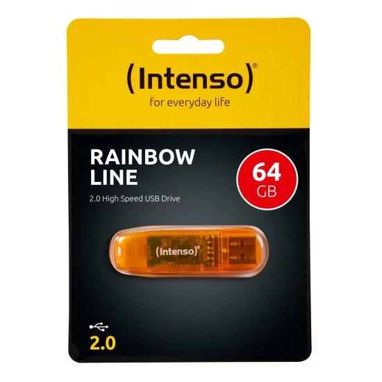 Intenso Rainbow Line clé USB 64 Go USB Type-A 2.0 Orange Intenso Rainbow Line clé USB 64 Go USB Type-A 2.0 Orange