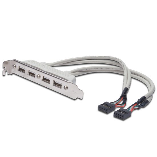 Digitus AK-300304-002-E adaptateur et connecteur de câbles 4 x USB A 2 x IDC (10-pin)