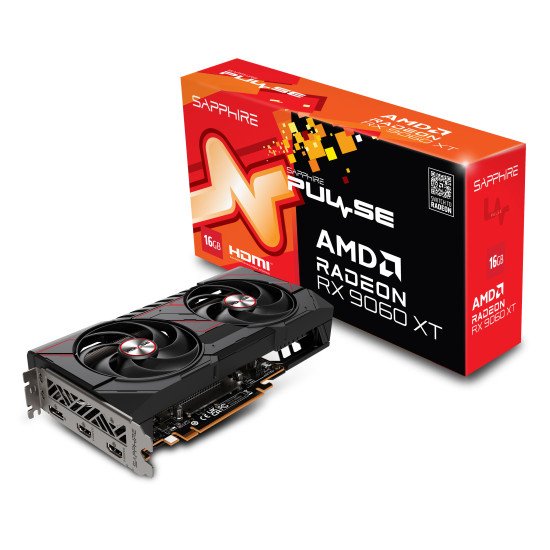 Sapphire PULSE AMD Radeon RX 9060 XT 16GB GPU 16 Go GDDR6 Sapphire PULSE AMD Radeon RX 9060 XT 16GB GPU 16 Go GDDR6