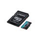 Kingston Technology Carte microSDXC Canvas Go Plus Gen4 200 Mo/s A2 U3 V30 256 Go + adaptateur