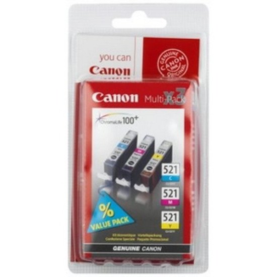Canon CLI-521 Cartouche encre / Cyan, Magenta, Jaune Canon CLI-521 Cartouche encre / Cyan, Magenta, Jaune