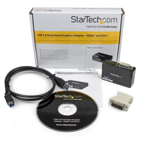 StarTech.com Adaptateur vidéo multi-écrans USB 3.0 vers HDMI et DVI - Carte graphique externe - 2048x1152