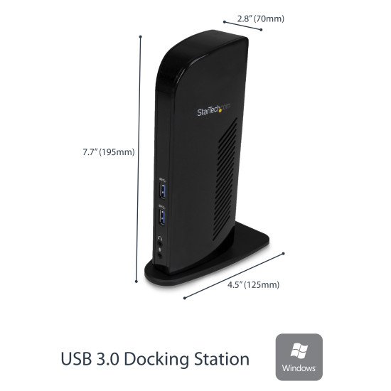 StarTech.com Station d'accueil USB 3.0 double affichage pour PC portable - Réplicateur de ports HDMI et DVI