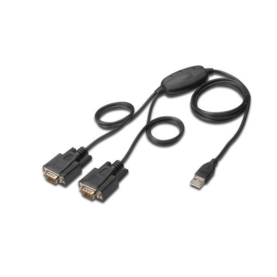 Digitus USB 2.0 - 2x RS-232 Noir