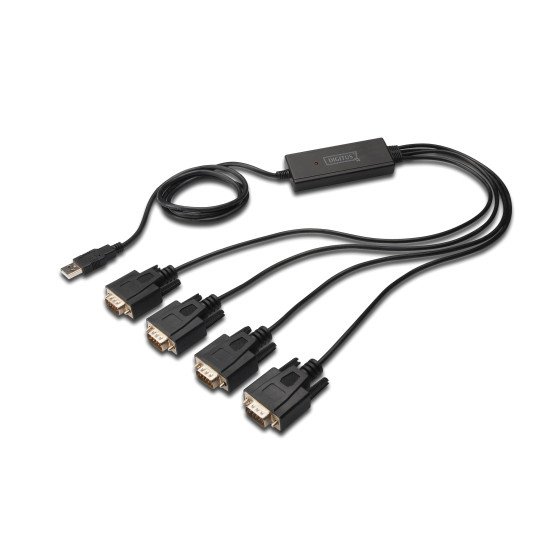 Digitus USB 2.0 - 4x RS-232 Noir