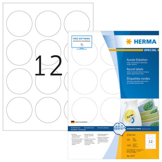 HERMA 4477 étiquette à imprimer Blanc Imprimante d'étiquette adhésive