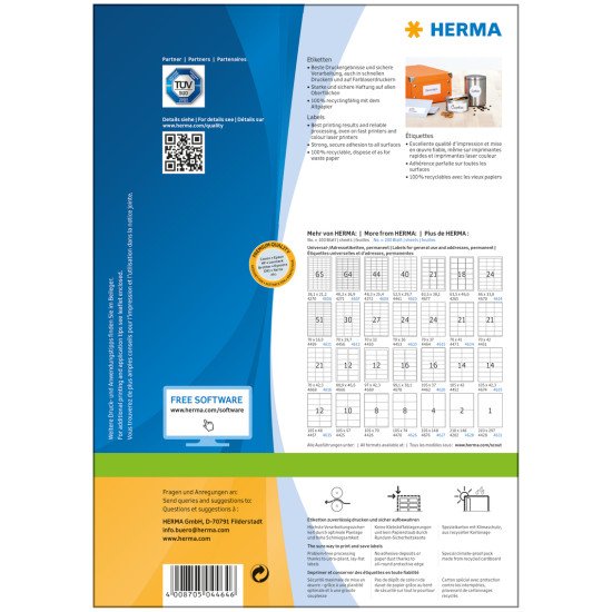 HERMA 4464 étiquette à imprimer Blanc Imprimante d'étiquette adhésive