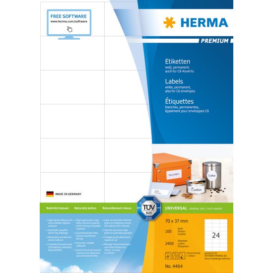 HERMA 4464 étiquette à imprimer Blanc Imprimante d'étiquette adhésive