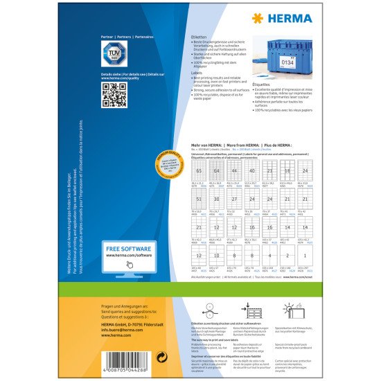HERMA 4428 étiquette à imprimer Blanc Imprimante d'étiquette adhésive