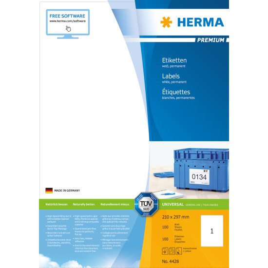 HERMA 4428 étiquette à imprimer Blanc Imprimante d'étiquette adhésive