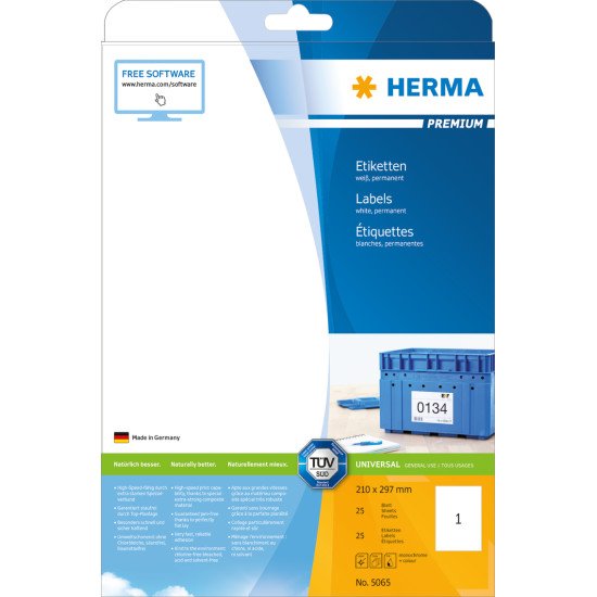 HERMA 5065 étiquette à imprimer Blanc Imprimante d'étiquette adhésive