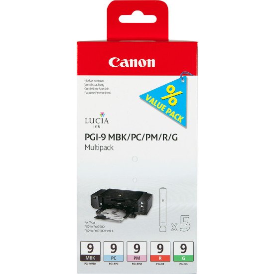 Canon Multipack de 5 cartouches d'encre PGI-9 MBK/PC/PM/R/G