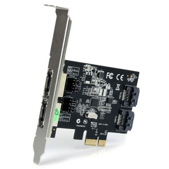 StarTech.com Carte contrôleur PCI Express avec 2 ports SATA III interne et 2 ports eSATA externe