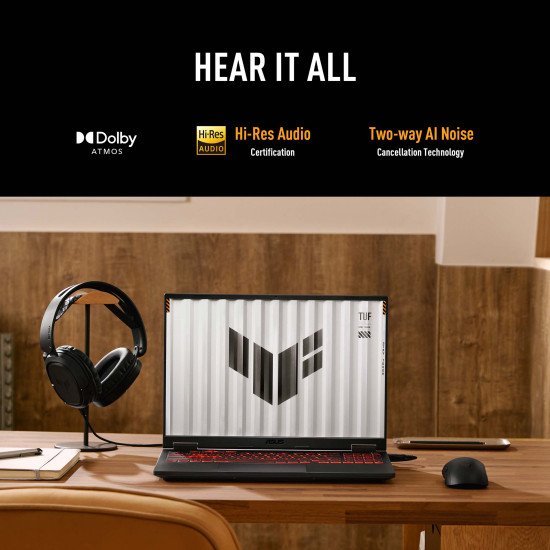 ASUS TUF Gaming A16 FA608PM-QT014W AMD Ryzen™ 9 8940HX Ordinateur portable 40,6 cm (16") 2.5K 32 Go DDR5-SDRAM 1 To SSD NVIDIA GeForce RTX 5060 Wi-Fi 6E (802.11ax) Windows 11 Home Belge Gris