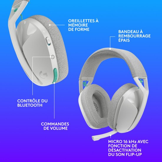 Logitech 981-001569 casque Gaming Blanc