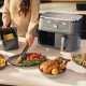 Ninja DZ400EU friteuse Double 9,5 L Autonome 2470 W Friteuse d'air chaud Gris Ninja DZ400EU friteuse Double 9,5 L Autonome 2470 W Friteuse d'air chaud Gris