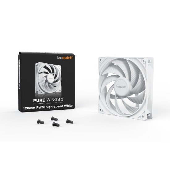 be quiet! Pure Wings 3 120mm PWM high-speed White Boitier PC Ventilateur 12 cm Blanc 1 pièce(s)