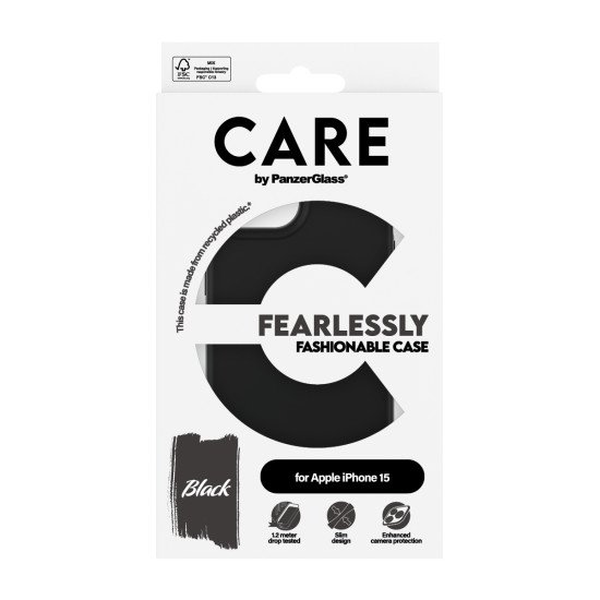 PanzerGlass CARE by ® Fashionable Case Black iPhone 15 coque de protection pour téléphones portables Housse Noir PanzerGlass CARE by ® Fashionable Case Black iPhone 15 coque de protection pour téléphones portables Housse Noir