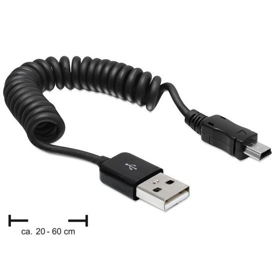 DeLOCK USB 2.0/USB mini 0.6m câble USB 0,6 m USB A Mini-USB A Noir