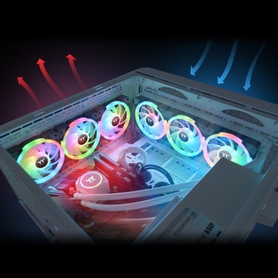 Thermaltake SWAFAN EX12 RGB PC Cooling Fan TT Premium Edition Boitier PC Refroidisseur d'air 12 cm Noir 3 pièce(s) Thermaltake SWAFAN EX12 RGB PC Cooling Fan TT Premium Edition Boitier PC Refroidisseur d'air 12 cm Noir 3 pièce(s)