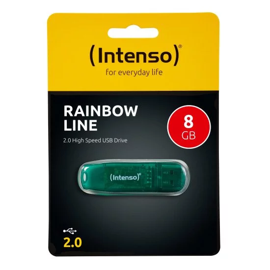 Intenso Rainbow Line clé USB 8 Go USB Type-A 2.0 Vert Intenso Rainbow Line clé USB 8 Go USB Type-A 2.0 Vert